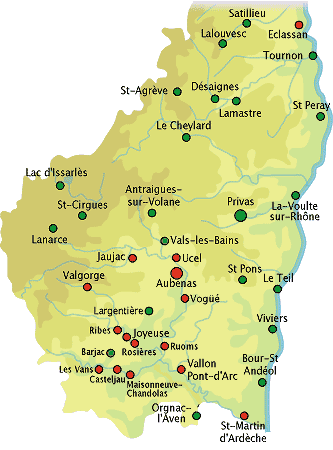 carte camping ardeche